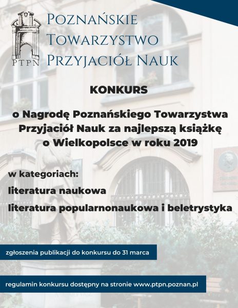 Konkurs na najlepszą książkę o Wielkopolsce w roku 2019