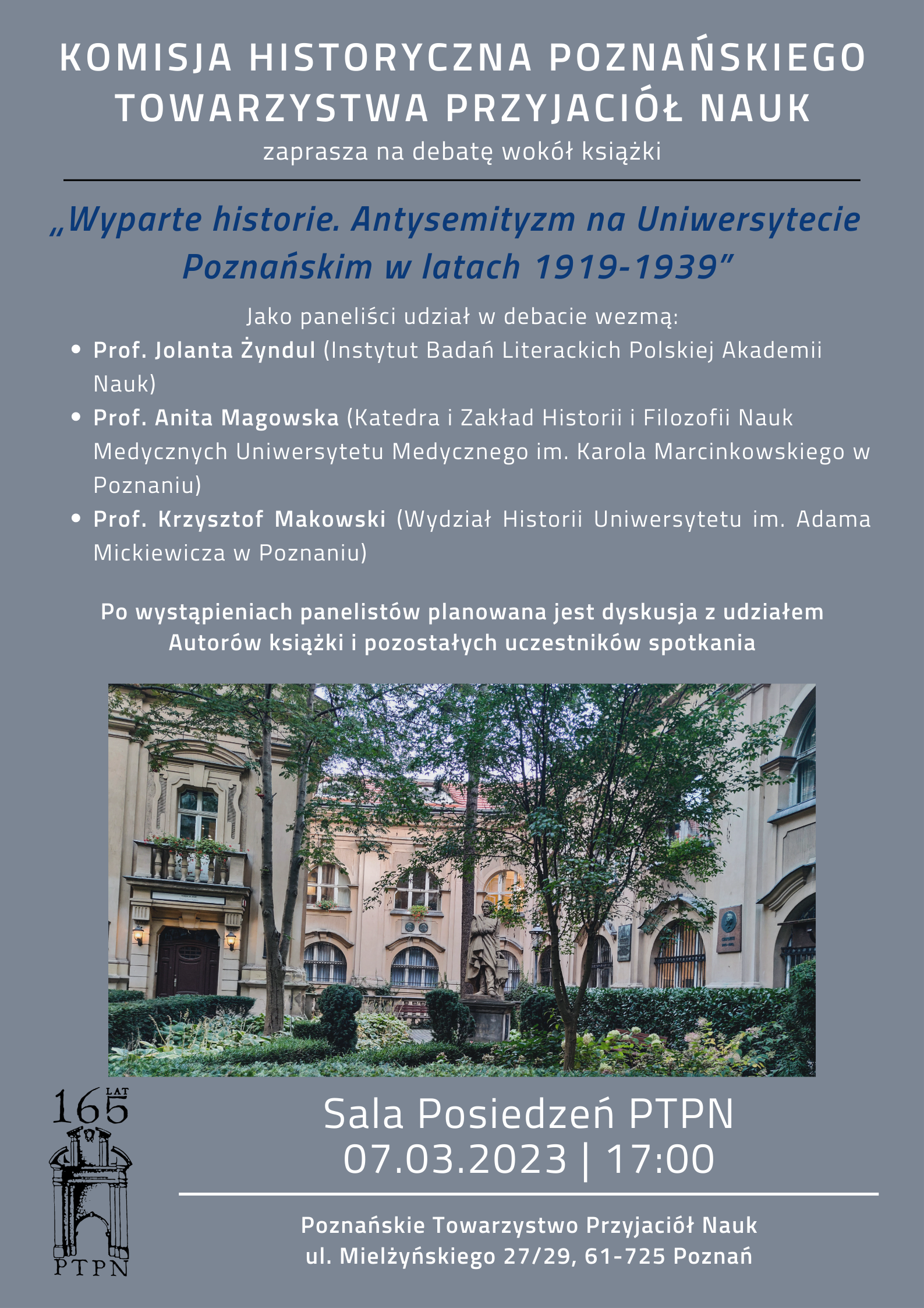 „Wyparte historie. Antysemityzm na Uniwersytecie Poznańskim  w latach 1919-1939”