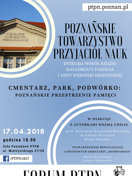 Cmentarz, park podwórko: dyskusja wokół książki Małgorzaty Fabiszak i Anny Weroniki Brzezińskiej