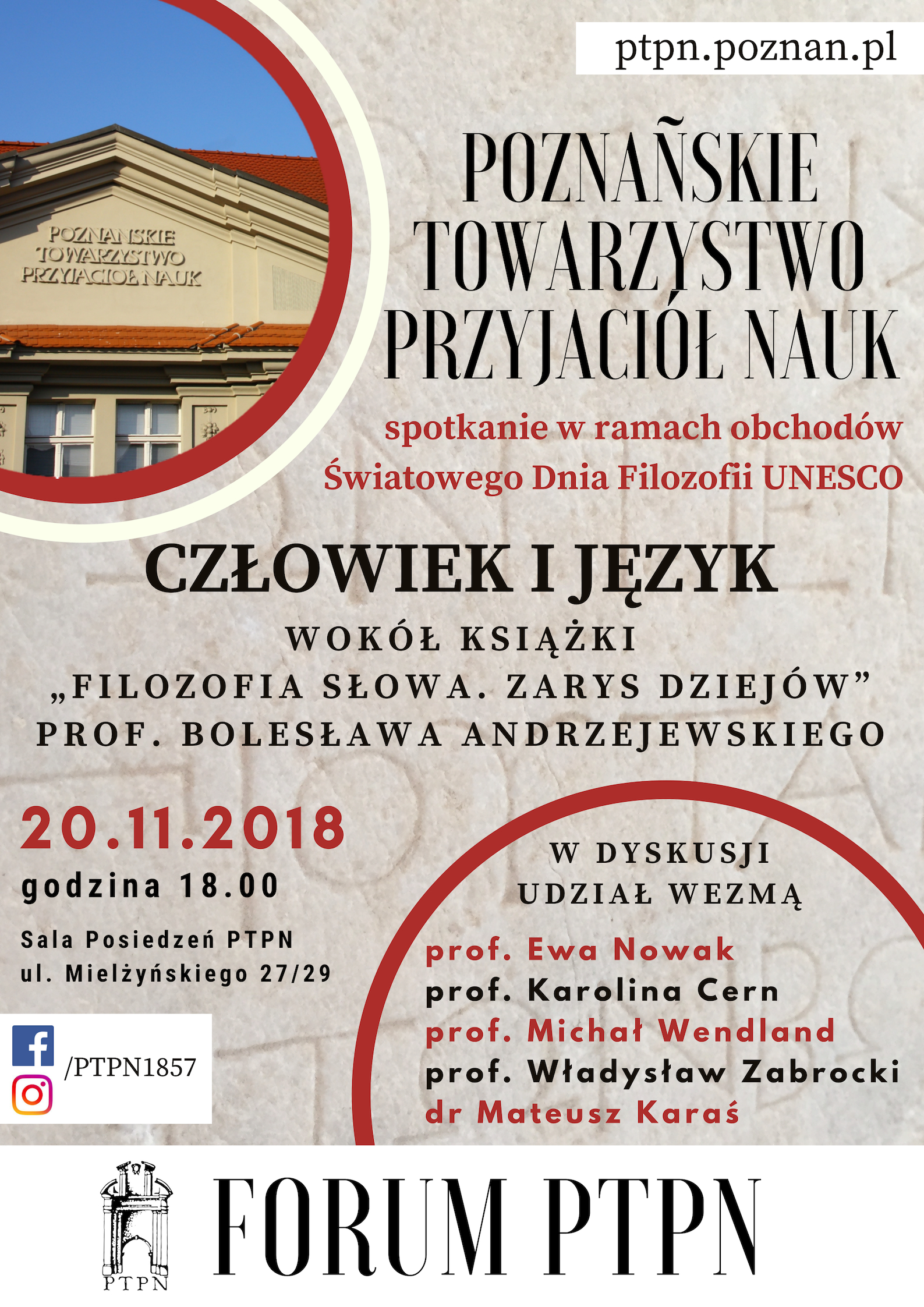 Forum PTPN – spotkanie z prof. Bolesławem Andrzejewskim
