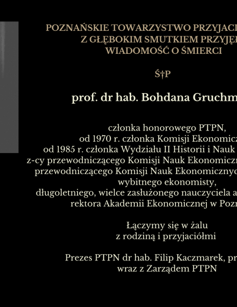 Nekrolog prof. dr hab. Bohdan Gruchman