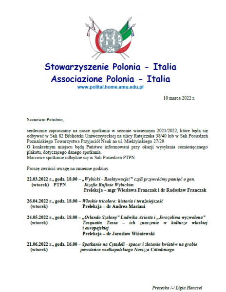 „Z ziemi włoskiej do Polski” || Stowarzyszenie Polonia-Italia