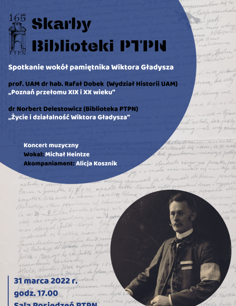 Spotkanie wokół pamiętnika Wiktora Gładysza | Skarby Biblioteki PTPN