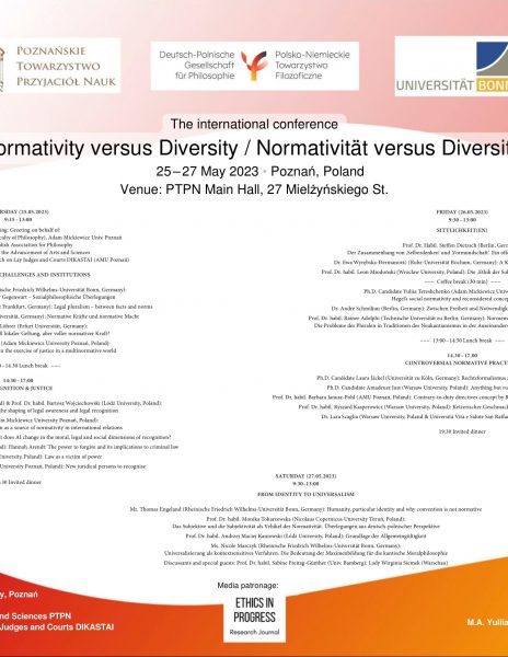 Konferencja [25-27.05]: Normativity versus Diversity / Normativität versus Diversität