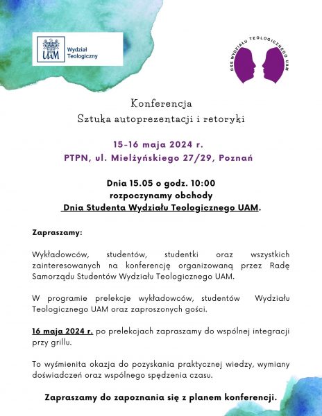 Konferencja “Sztuka autoprezentacji i retoryki” 15-16 maja 2024 r.