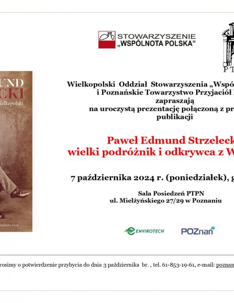 Paweł Edmund Strzelecki – promocja publikacji