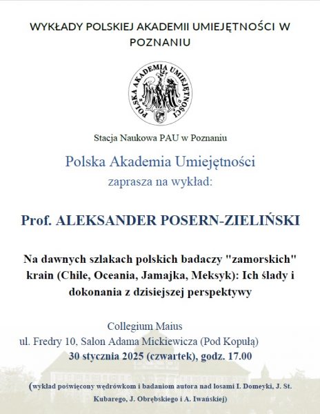 wykład prof. Aleksandra Posern-Zielińskiego w PAU