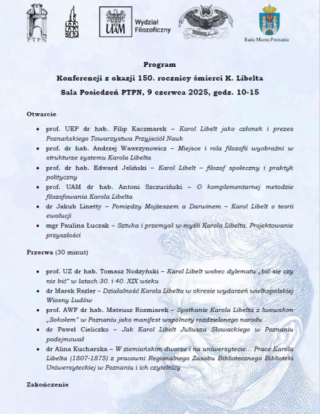 Konferencja z okazji 150. rocznicy śmierci K. Libelta