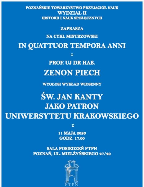 Posiedzenie administracyjno-naukowe Wydziału II PTPN 11 maja 2026 r.